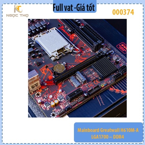 Mainboard Greatwall H610M‑A – LGA1700 – DDR4 2 khe (tối đa 64GB) – M.2 NVMe PCIe 3.0 x4 – PCIe 4.0 x16