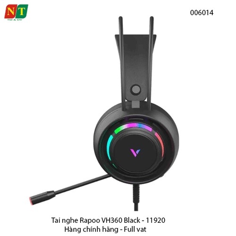 Tai nghe Gaming Rapoo VH360 7.1 RGB – Black (11920) – Cổng USB – Hàng chính hãng – Full VAT