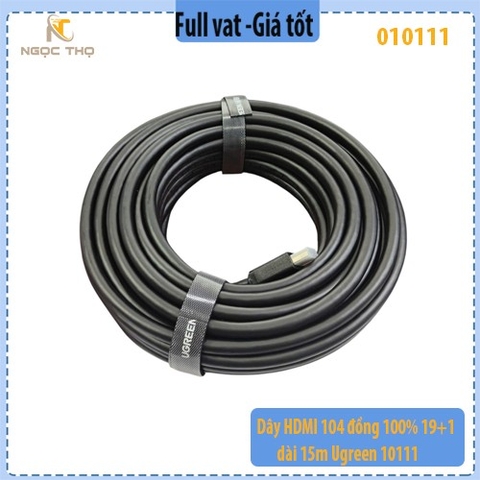 Dây HDMI Ugreen 10111 – dài 15m – hỗ trợ Full HD 1080p, 2K, 4K, 3D – chính hãng – full VAT