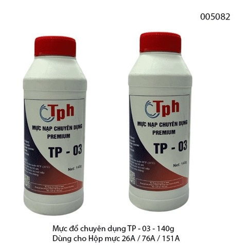 Combo 10 Lọ Mực Đổ TP-03 (140g/lọ) – Dùng cho 26A / 76A / 151A / CRG-057 – Tặng 01 nắp đổ mực – Full VAT