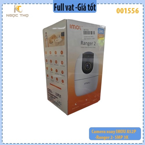 Camera WiFi IMOU Ranger 2 5MP A52P (IPC-A52P) – Xoay 360° – Đàm thoại 2 chiều – WiFi 6 – Chính hãng – Full VAT