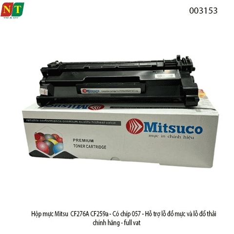 Hộp mực Mitsuco CF276A / CF259A – Có chip 057 / 76A – Hỗ trợ lỗ đổ mực & đổ thải – Full VAT