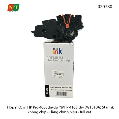 Hộp mực Starink W 1510A / CF151A – 151A  - Dùng cho HP 4003 / 4103 – Không chip – Có lỗ đổ mực – Chính hiệu – Full VAT