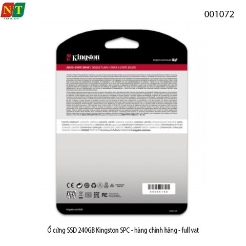 Ổ cứng SSD Kingston SPC 240GB – Tăng tốc toàn diện cho Laptop/PC – Chính hãng – Full VAT – BH 36 tháng