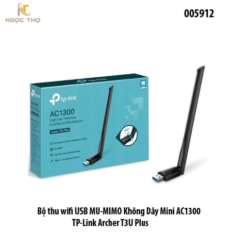 Bộ Usb thu Wi-Fi  TP-Link Archer T3U Plus – AC1300 MU-MIMO – USB 3.0 – Băng Tần Kép 2.4GHz & 5GHz – Chính Hãng Full VAT