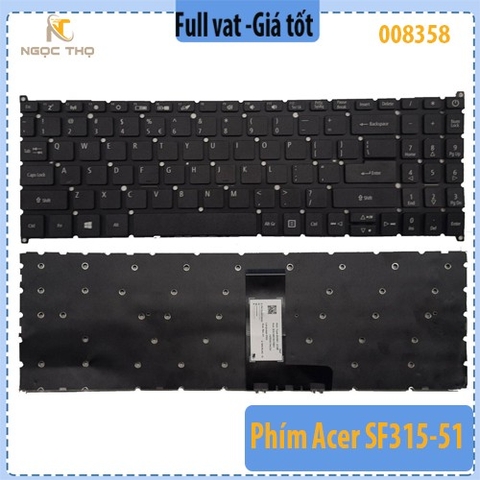 Bàn phím laptop Acer SF315-51 A315-54 A515-52 A515-54G – Hàng ZIN – Không đèn – Dùng chung nhiều dòng