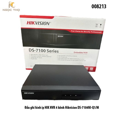 Đầu ghi hình IP Hikvision DS-7104NI-Q1/M – NVR 4 kênh 4MP – H.265+ – HDMI/VGA – Chính hãng – Full VAT – BH 24T