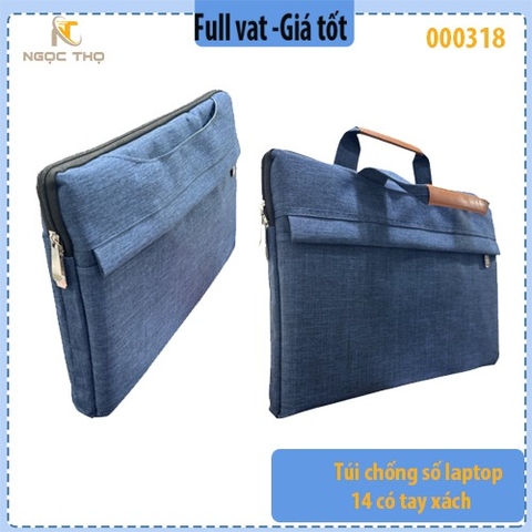 Túi chống sốc Laptop 14 có tay xách – Xanh Navy – Gọn đẹp, lịch lãm – Zin – Full VAT
