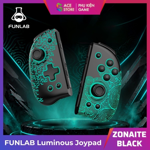 FUNLAB Luminous Joypad Zonaite Black | Tay Cầm Hall Effect RGB Cho Hệ Console 1 / Hệ Console 2 / PC / Android / iOS