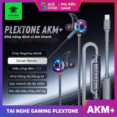 Tai Nghe Gaming Plextone AKM+ – In-Ear Có Dây