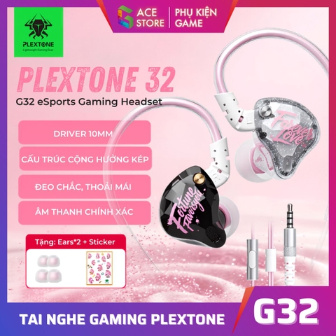 Tai Nghe Gaming Plextone G32 II – Driver 10mm Gen5, Jack 3.5mm, Dây 1.2m