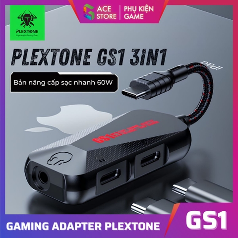 Bộ Chuyển Đổi Sạc Plextone GS1 Mark 3 3in1 60W – Type-C + Type-C + 3.5mm