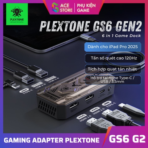 Dock Chuyển Đổi Plextone GS6 Gen2 – 6-in-1 Type-C Dock