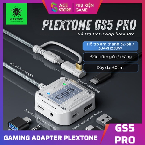 Bộ Chuyển Đổi Sạc Plextone GS5 Pro – USB + 3.5mm + Type-C x2