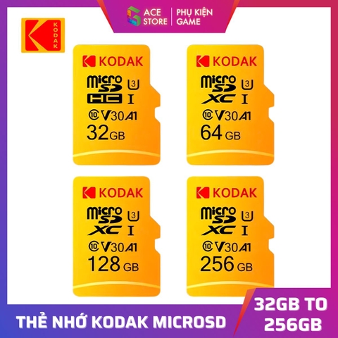 Kodak microSD UHS-I U3 V30 A1 (32GB/64GB/128GB/256GB)