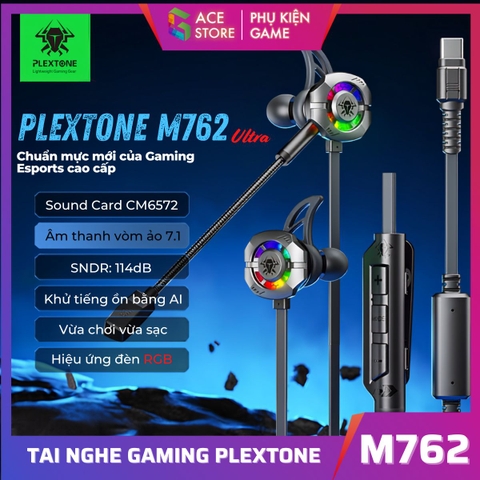 Tai Nghe Gaming Plextone M762 Ultra – In-Ear Có Dây