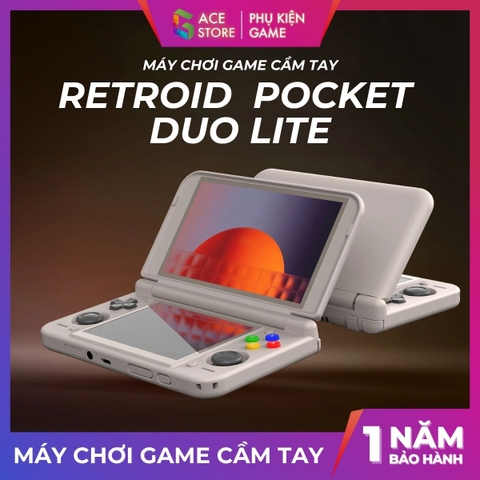 RETROID POCKET DUO LITE – MÁY CHƠI GAME CẦM TAY 2 MÀN HÌNH | LCD 1080P | QCS6125 | 4GB/64GB - 6GB/128GB