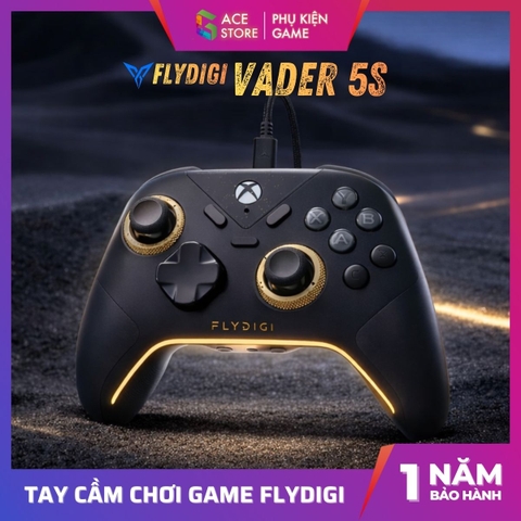 [Chính hãng] Tay cầm chơi game FLYDIGI VADER 5S | FORCEFLEX™ Hall Effect Joystick | Trigger 2 Chế Độ | 6 Macro Cao Cấp