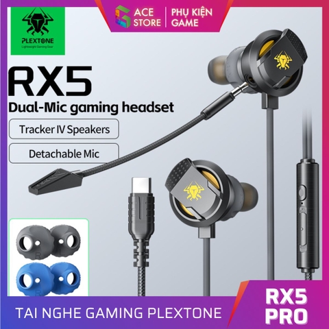 Tai nghe chơi game Plextone RX5 Pro có mic rời 15cm, ,Tracker IV Speaker dành cho điện thoại, PC