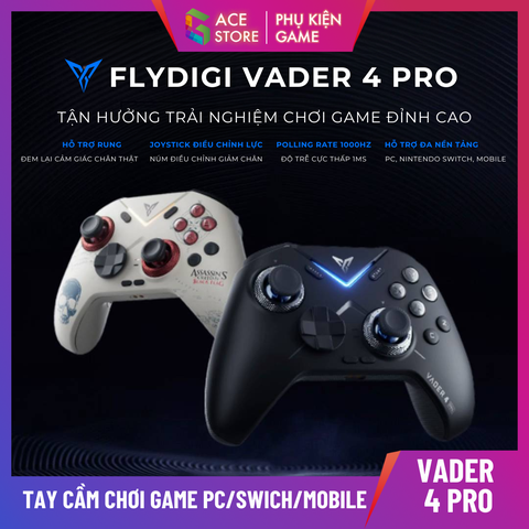 Flydigi Vader 4 Pro | Tay cầm chơi game Joystick Điều Chỉnh Lực, Polling Rate 1000Hz