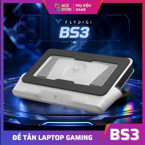 Flydigi BS3 – Quạt Tản Nhiệt Laptop Gaming Áp Suất Gió | 3 Mặt Hút Gió, Giảm Nhiệt Lên Đến 38°C