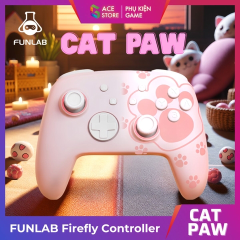 FUNLAB Firefly Pro Controller Cat Paw | Tay Cầm Không Dây RGB Hidden Glow™ Hall Effect Cho Console / PC / Mobile