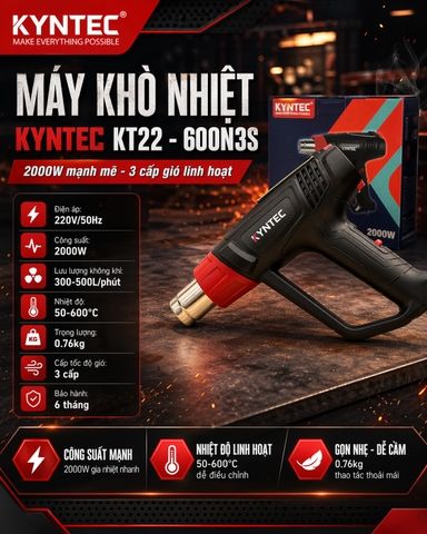 Máy Khò Nhiệt Thổi Hơi Nóng Kyntec KT22 - 600N3S