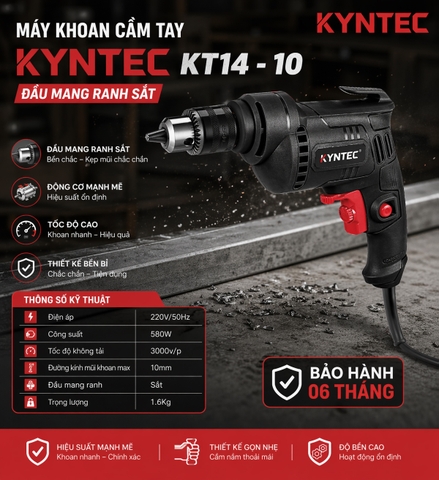 Máy Khoan Điện Kyntec KT14 Mang Ranh Sắt