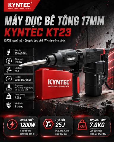 Máy Đục Bê Tông 17mm Kyntec KT23