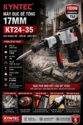 Máy Đục Bê Tông 17mm Kyntec KT24
