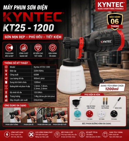 Máy Phun Sơn Điện Kyntec KT25 - 1200