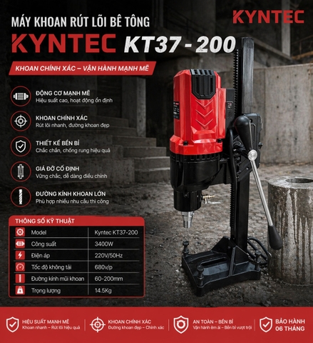 Máy Khoan Rút Lõi 200mm Kyntec KT37 - 200