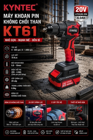 Thân Máy Khoan Pin Không Chổi Than Kyntec KT61