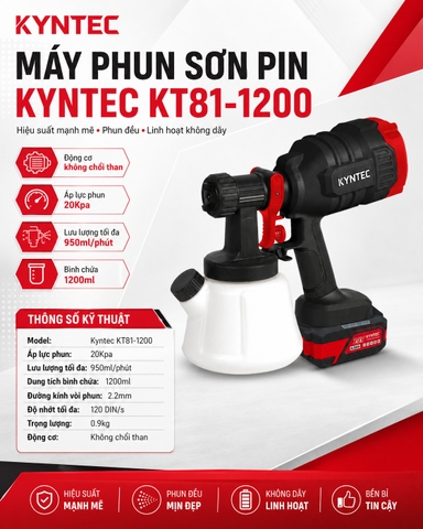 Thân Máy Phun Sơn Pin Kyntec KT81 - 1200