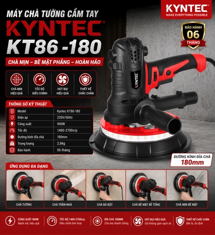 Máy Chà Tường Cầm Tay Có Đèn Led KT86 - 180