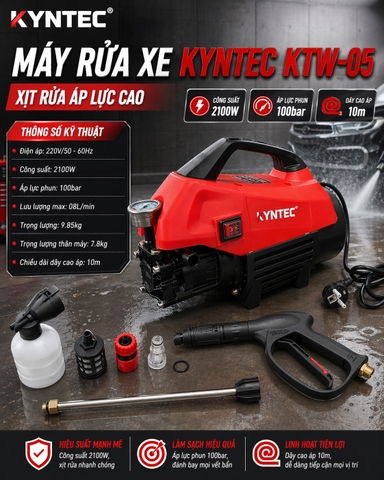 Máy Rửa Xe Kyntec KTW-05 Xịt Rửa Áp Lực Cao