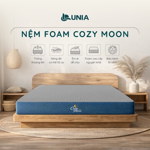 Nệm Foam Cao Cấp Lunia Cozy Moon | Nệm Foam Nguyên Khối Thoáng Khí 2 Mặt