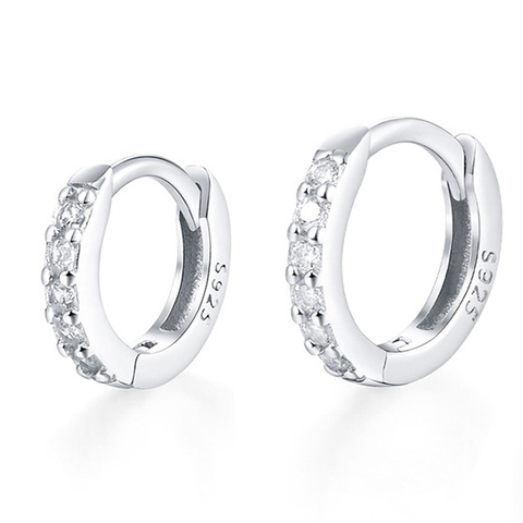 Full Pavé Eternity Hoops | Khuyên Tai Sterling Silver 925 Phủ Bạch Kim/Vàng 18K