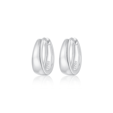 Classic Chunky Hoop Earrings | Khuyên Tai Sterling Silver 925 Phủ Bạch Kim/Vàng 18K