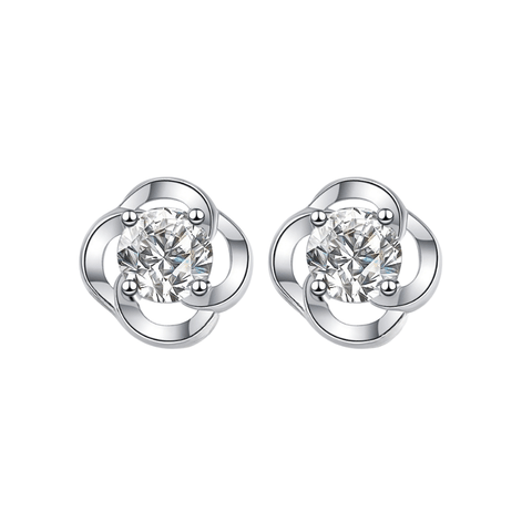 Eternal Circle Stud Earrings | Khuyên Tai Moissanite 2 Carat Round Cut | Sterling Silver 925 | Kèm Giấy Kiểm Định GRA
