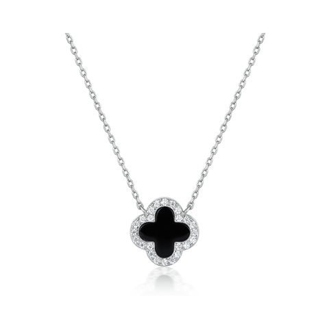 Mystic Clover Necklace | Dây Chuyền Sterling Silver 925 Phủ Bạch Kim