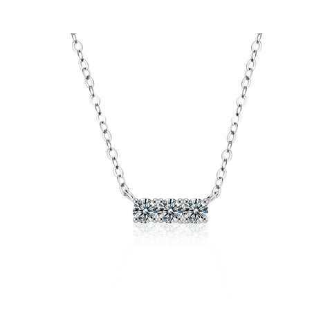 Horizontal Bar | Dây Chuyền Moissanite 0.3 Carat Round Cut | Sterling Silver 925