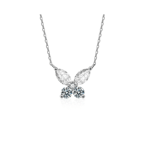 Marquise Butterfly Necklace | Dây Chuyền Moissanite 0.6 Carat Round Cut | Sterling Silver 925