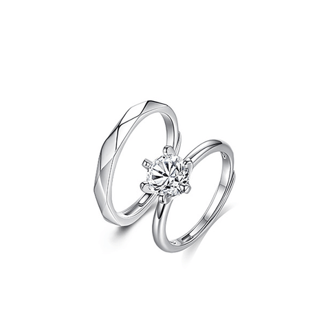 Classic Men's Solitaire Ring | Nhẫn Nam Sterling Silver 925 Phủ Bạch Kim