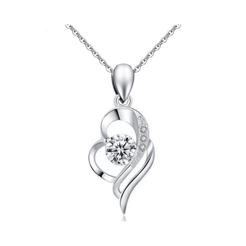 Heart Twist Necklace | Dây Chuyền Moissanite 2 Carat Round Cut | Sterling Silver 925 | Kèm Giấy Kiểm Định GRA