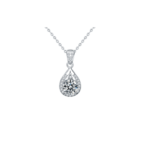 Crystal Necklace | Dây Chuyền Moissanite 2 Carat Round Cut | Sterling Silver 925 | Kèm Giấy Kiểm Định GRA