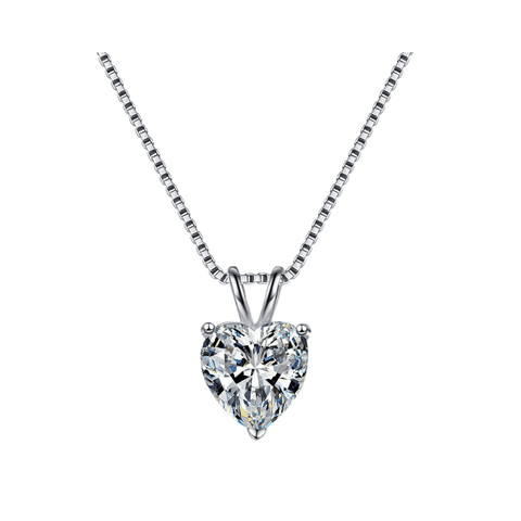 Pure Heart Solitaire Necklace | Dây Chuyền Moissanite 2 Carat Heart Cut | Sterling Silver 925 | Kèm Giấy Kiểm Định GRA