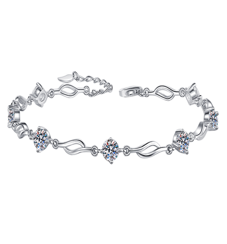 Eternal Infinity Bracelet | Vòng Tay Moissanite 3.5 Carat Round Cut | Sterling Silver 925 | Kèm Giấy Kiểm Định GRA