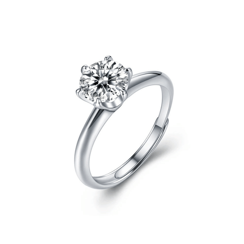 Classic Solitaire Ring | Nhẫn Moissanite 2 Carat Round Cut | Sterling Silver 925 | Kèm Giấy Kiểm Định GRA