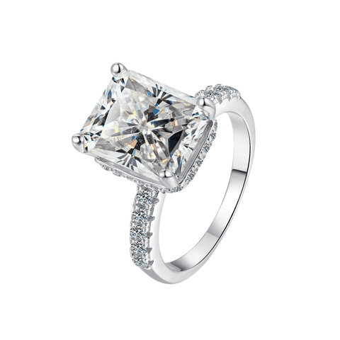 Eternal Princess Solitaire Ring | Nhẫn Moissanite 2 Carat Radiant Cut | Sterling Silver 925 | Kèm Giấy Kiểm Định GRA